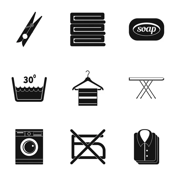 Ironing icons set, simple style — Stock Vector