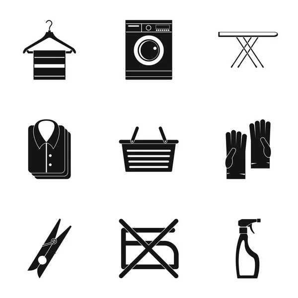 Wash icons set, simple style — Stock Vector