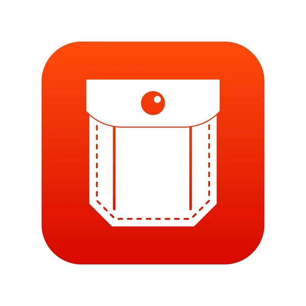 Tasche mit Ventil und Knopfsymbol digital rot — Stockvektor