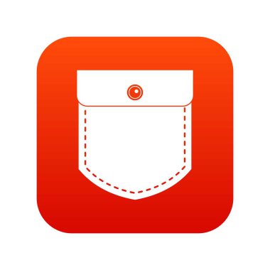 Siyah kot cep simgesi dijital kırmızı