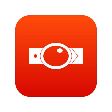 Oval şekilli tokası simgesi dijital kırmızı kemer