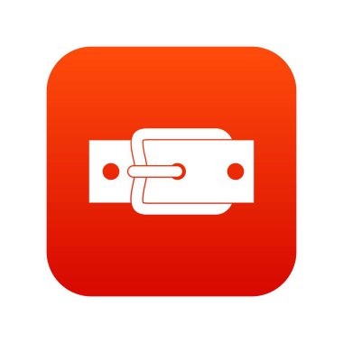 Metal kemer tokası simgesi dijital kırmızı