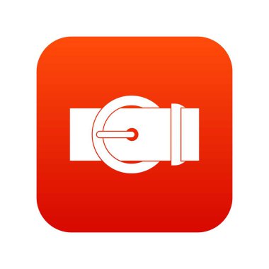 Daire kemer tokası simgesi dijital kırmızı