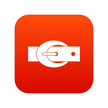 Oval kemer tokası simgesi dijital kırmızı