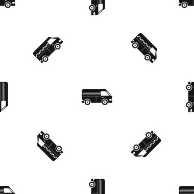 Dolmuş taksi desen sorunsuz siyah