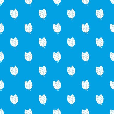 İki fesleğen yaprakları desen kesintisiz mavi