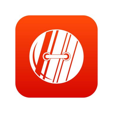 Yuvarlak dikili düğme simgesi dijital kırmızı