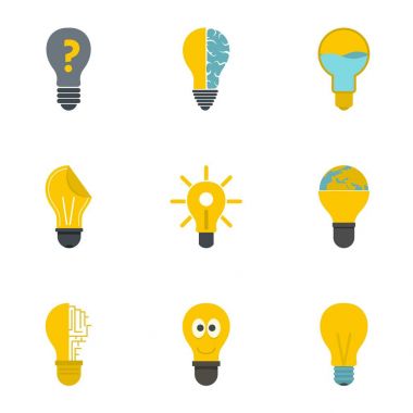 Lamba Icons set, düz stil