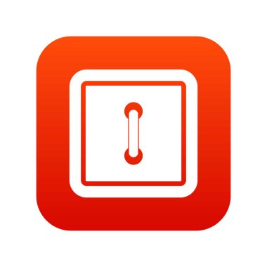 Dikili kare düğme simgesi dijital kırmızı