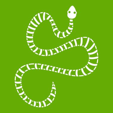 Beyaz çizgili yılan simgesi yeşil