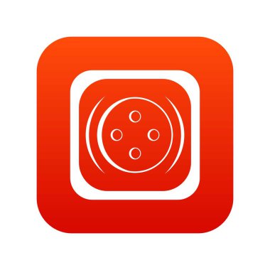 Giyim kare düğme simgesi dijital kırmızı