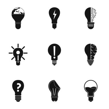 ampul Icons set, basit tarzı