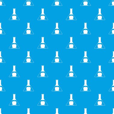 Test şişesi elma desen kesintisiz mavi