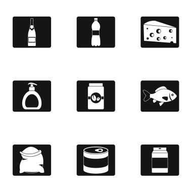 Çanak Icons set, basit tarzı