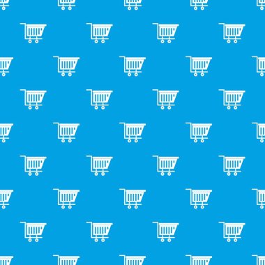 Boş plastik Pazar arabası desen kesintisiz mavi