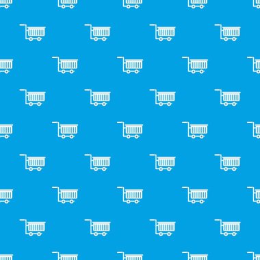 Büyük plastik süpermarket arabası desen kesintisiz mavi