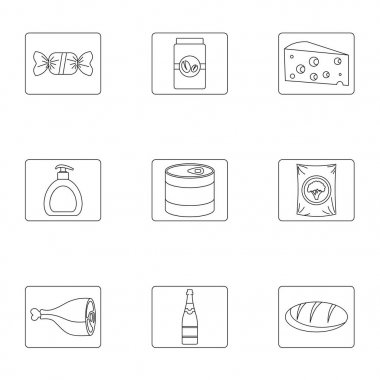 Gıda Icons set, anahat stili