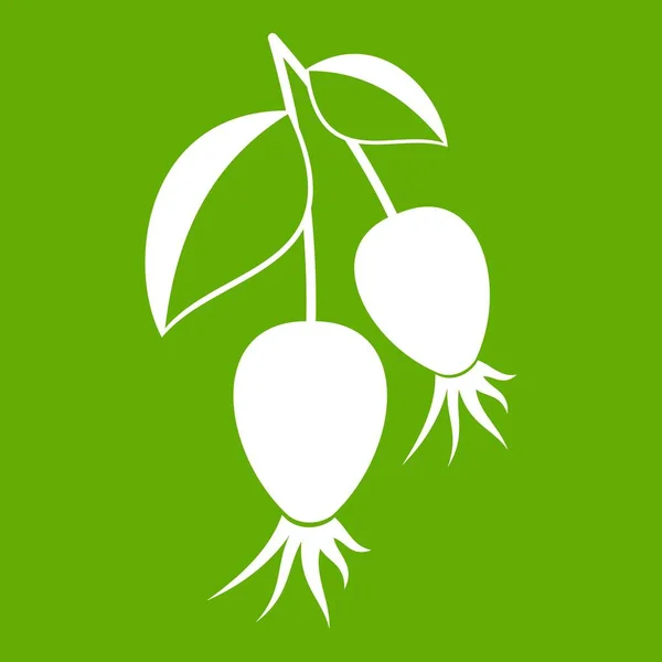 Rama de bayas de Dogrose icono verde — Archivo Imágenes Vectoriales