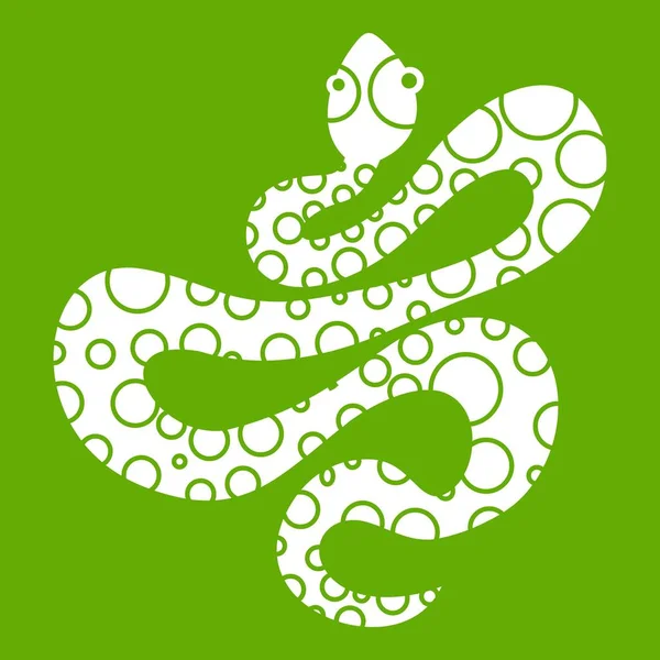 Negro icono de serpiente punteada verde — Vector de stock