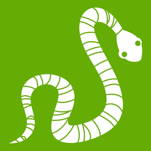 Gestreepte slang pictogram groen — Stockvector
