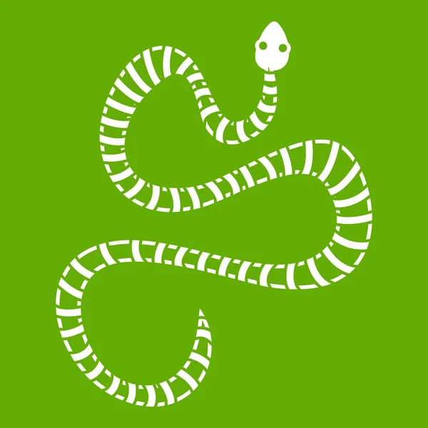 Blanco rayas serpiente icono verde — Archivo Imágenes Vectoriales