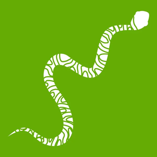 Змея извивающаяся зеленая икона — стоковый вектор