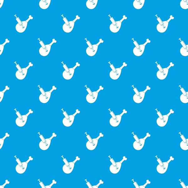 Bir parça et desen kesintisiz mavi enjekte şırınga