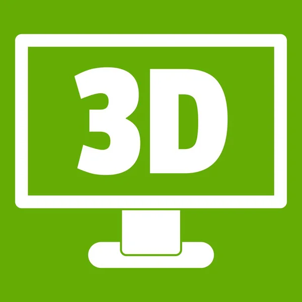 Moniteur d'ordinateur avec icône d'inscription 3d vert — Image vectorielle