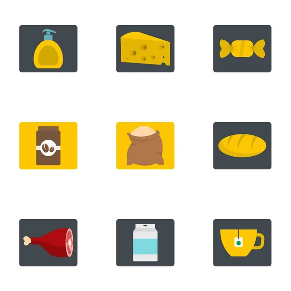 Ensemble d'icônes de menu, style plat — Image vectorielle