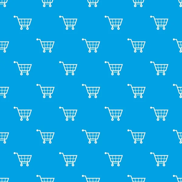 ショッピング カート パターン シームレスなブルー — ストックベクタ