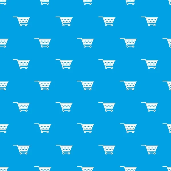 Порожній візерунок кошика супермаркету безшовний синій — стоковий вектор