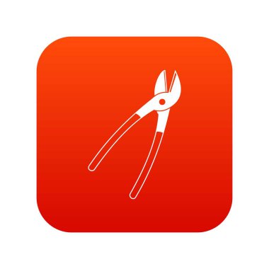 Metal makası simgesi dijital kırmızı