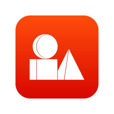 Tuğla simgesi dijital kırmızı kutu