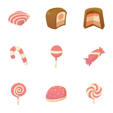 Şeker Icons set, karikatür tarzı