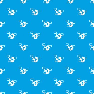 Kesintisiz mavi dünya gezegen ve konuşma kabarcıklar desen