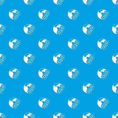 Dünya gezegen ve vites kesintisiz mavi model