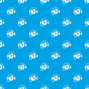 Dünya gezegen ve kulaklık kesintisiz mavi model