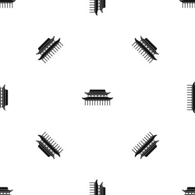 Buda Toothe Relic Tapınağı Singapur desen sorunsuz siyah