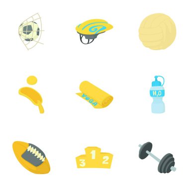 Spor şeyler simgeler ayarla, tarzı çizgi film