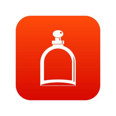 Beyaz cam şişe parfüm simgesi dijital kırmızı