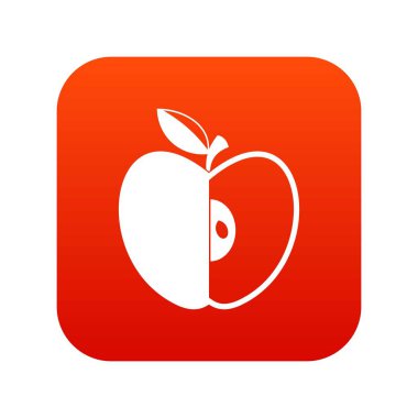 Dilimlenmiş elma simgesi dijital kırmızı