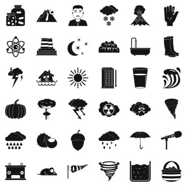 Fırtına Icons set, basit tarzı