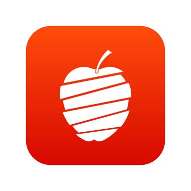 Dilimlenmiş elma simgesi dijital kırmızı