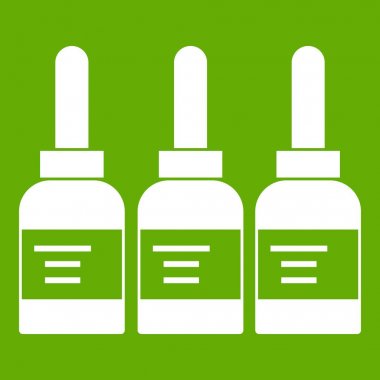 Üç dövme mürekkep şişeleri simgesi yeşil