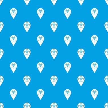 Harita iğne işaretçisi wi fi sembolü desen kesintisiz mavi ile