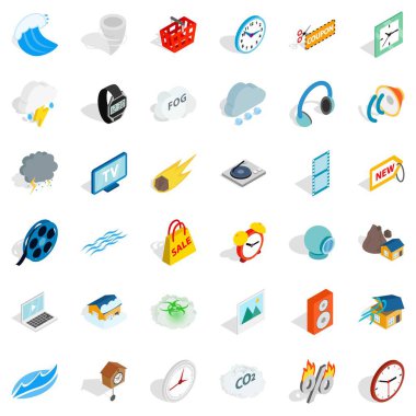 Zaman Icons set, izometrik stili