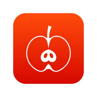 Yarım elma simgesi dijital kırmızı