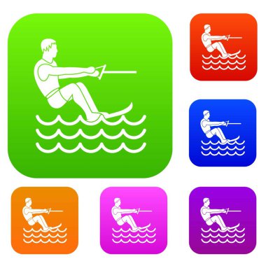 Su kayağı adam koleksiyonu ayarla