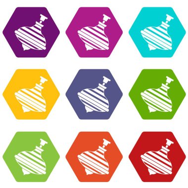 Renk altı yüzlü atlıkarınca uğultu üst simge seti