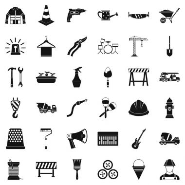 Aracı Icons set, basit tarzı